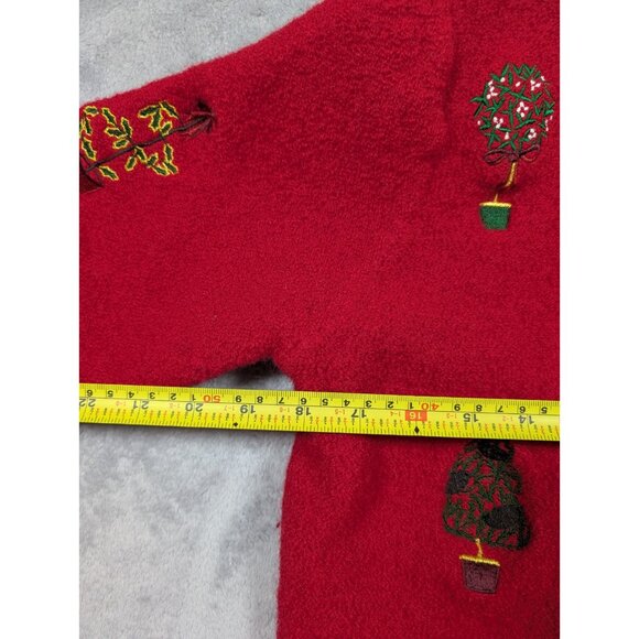 Karen Scott Pure Wool Cardigan Sweater Womens XL Plants Grandmacore Nostalgia - Picture 8 of 10